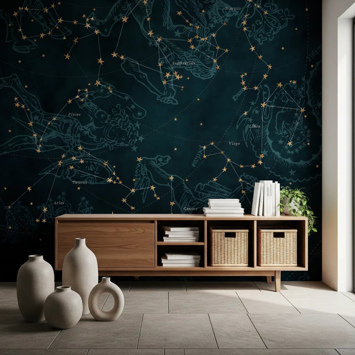 Heros and Constellations - Petrol Wall Mural
