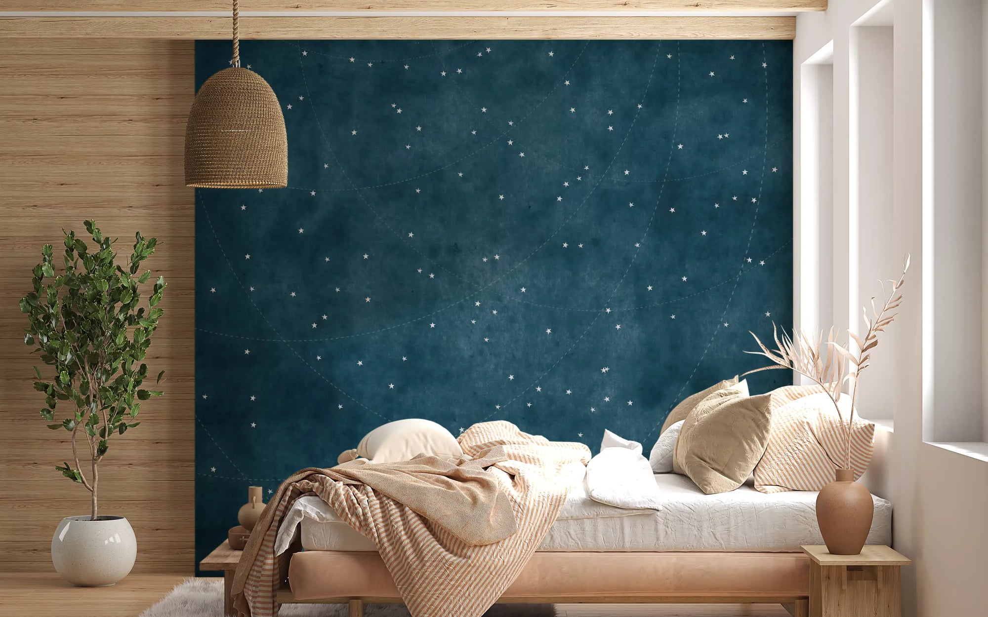 Mapa Estelar - Papel de Parede Mural Azul Meia-Noite