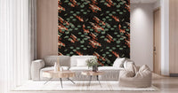 Papier peint mural Étang de carpes koï avec libellules