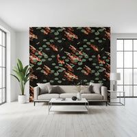 Papier peint mural Étang de carpes koï avec libellules