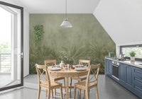 Brumes de la Jungle - Papier Peint Mural Olive