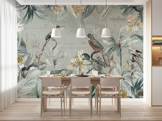 Vintage Explorer Tropical Garden Wall Mural