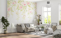 Traumhaftes Pastellblumen-Baldachin-Wandbild