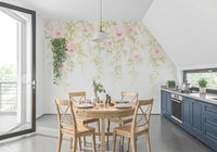 Traumhaftes Pastellblumen-Baldachin-Wandbild