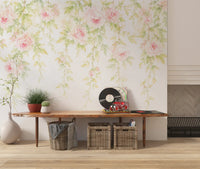 Traumhaftes Pastellblumen-Baldachin-Wandbild