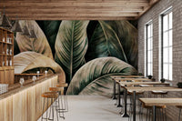 Fresque murale botanique forêt luxuriante