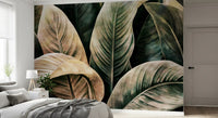 Fresque murale botanique forêt luxuriante
