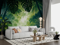 Misty Tropical Rainforest Canopy Wall Mural