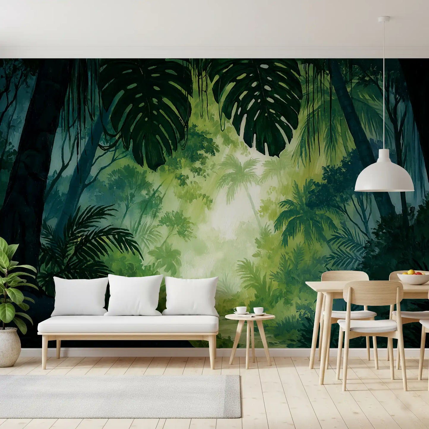 Misty Tropical Rainforest Canopy Wall Mural