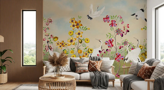 Wandbild Golden Bloom und Avian Flight