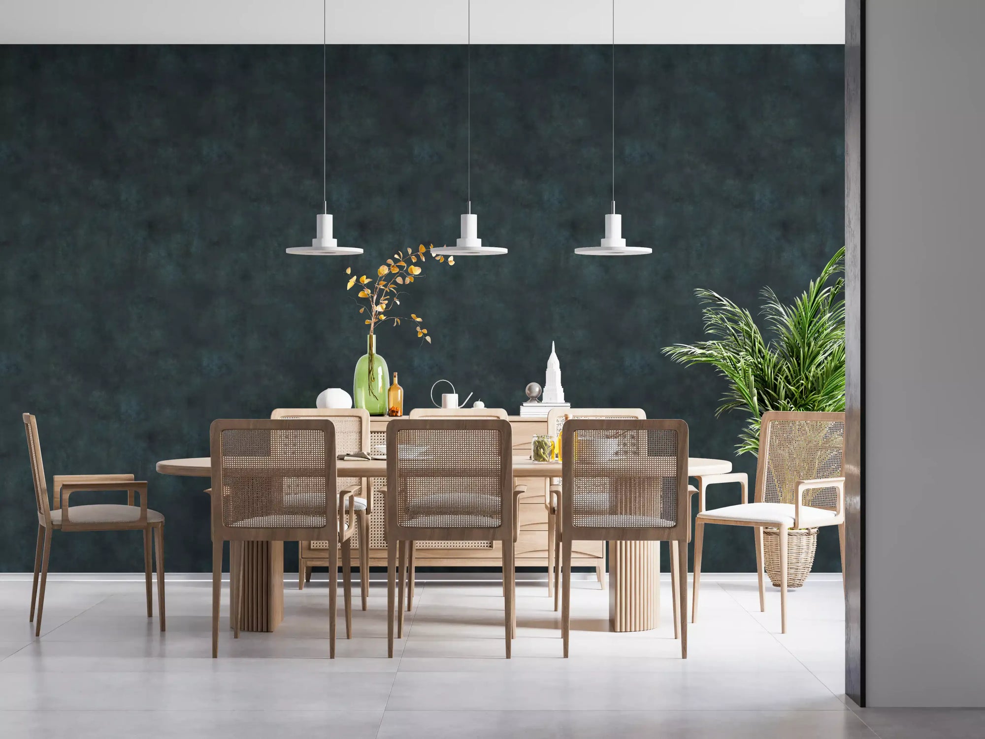 Painterly - Prussian Blue Wallpaper⁠