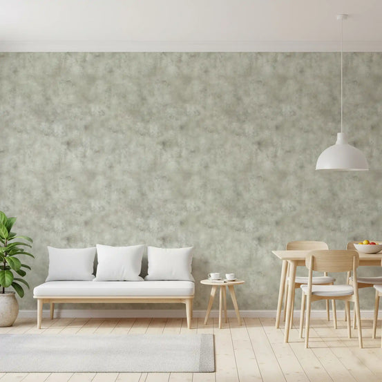 Dining room styled with Painterly Dirty White wallpaper in mottled greige GD11568
