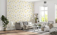 Pastelfarvede blomster i blid børneværelsesdesign tapet⁠