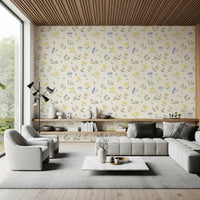Pastelfarvede blomster i blid børneværelsesdesign tapet⁠