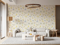 Pastelfarvede blomster i blid børneværelsesdesign tapet⁠