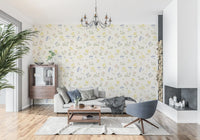 Pastelfarvede blomster i blid børneværelsesdesign tapet⁠