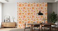 Solkyssede Botaniske Blomster Tapet⁠