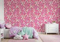 Abstract Pink Floral Brushstrokes Wallpaper⁠