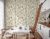 Vintage botanische Linienkunst Blumen-Tapete