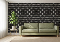 Monochrome Geometric Arcs Wallpaper⁠