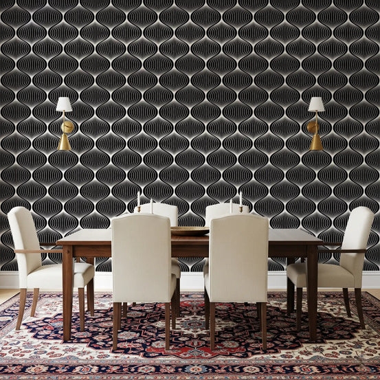 Monochrome Geometric Arcs Wallpaper⁠