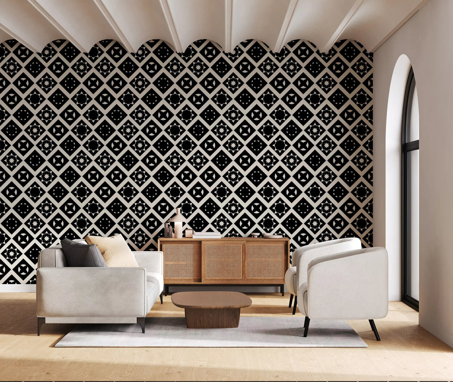 Abstract Star Diamond Tile Wallpaper⁠