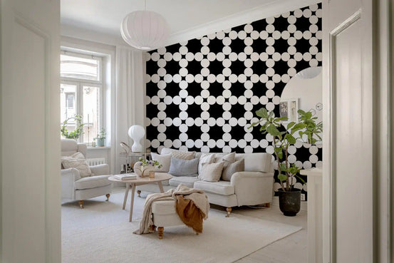 Tapet geometric minimalist cu grilă de puncte⁠