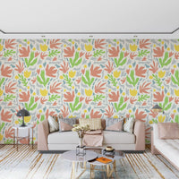 Abstrakt Matisse-inspireret botanisk udskåret tapet⁠