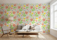 Abstrakt Matisse-inspireret botanisk udskåret tapet⁠