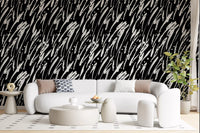 Monochrome Abstract Brushwork Wallpaper⁠