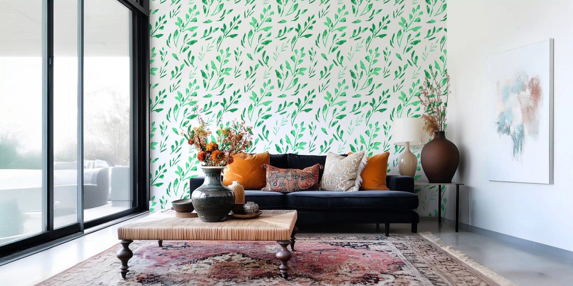 Hand-Drawn Greenery Garden Wallpaper⁠