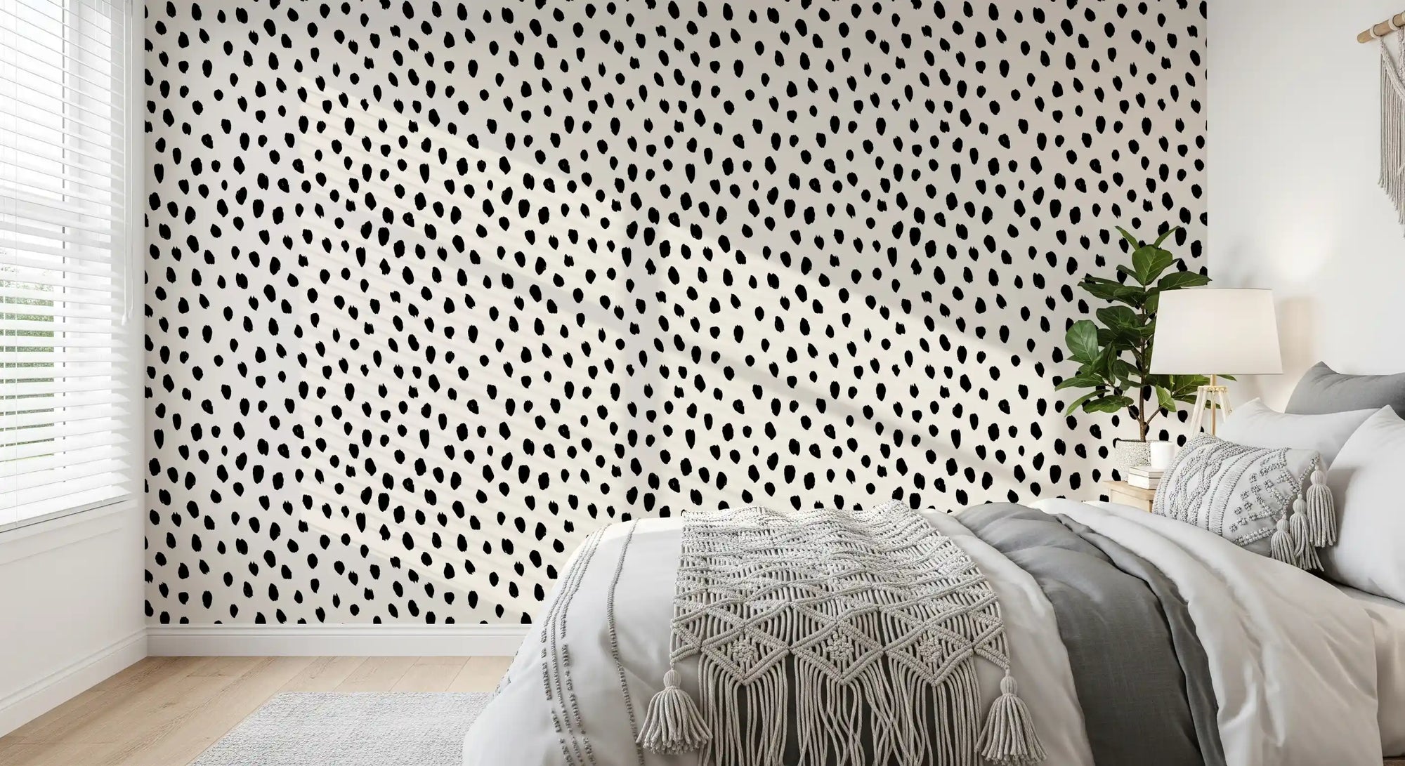 Small black dots scatter across the Minimalist Painted Dotted wallpaper GD11598