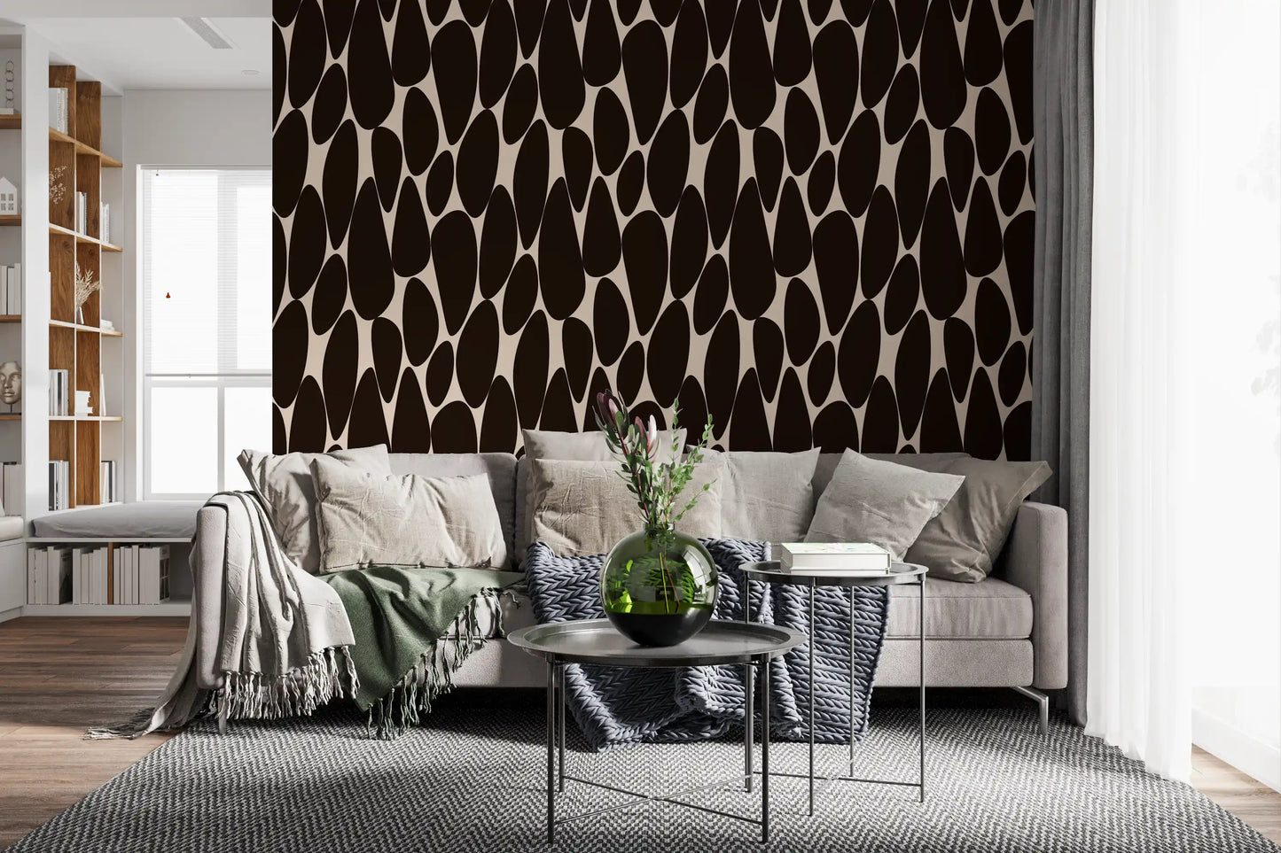 Contemporary Flowing Shapes Wallpaper⁠
