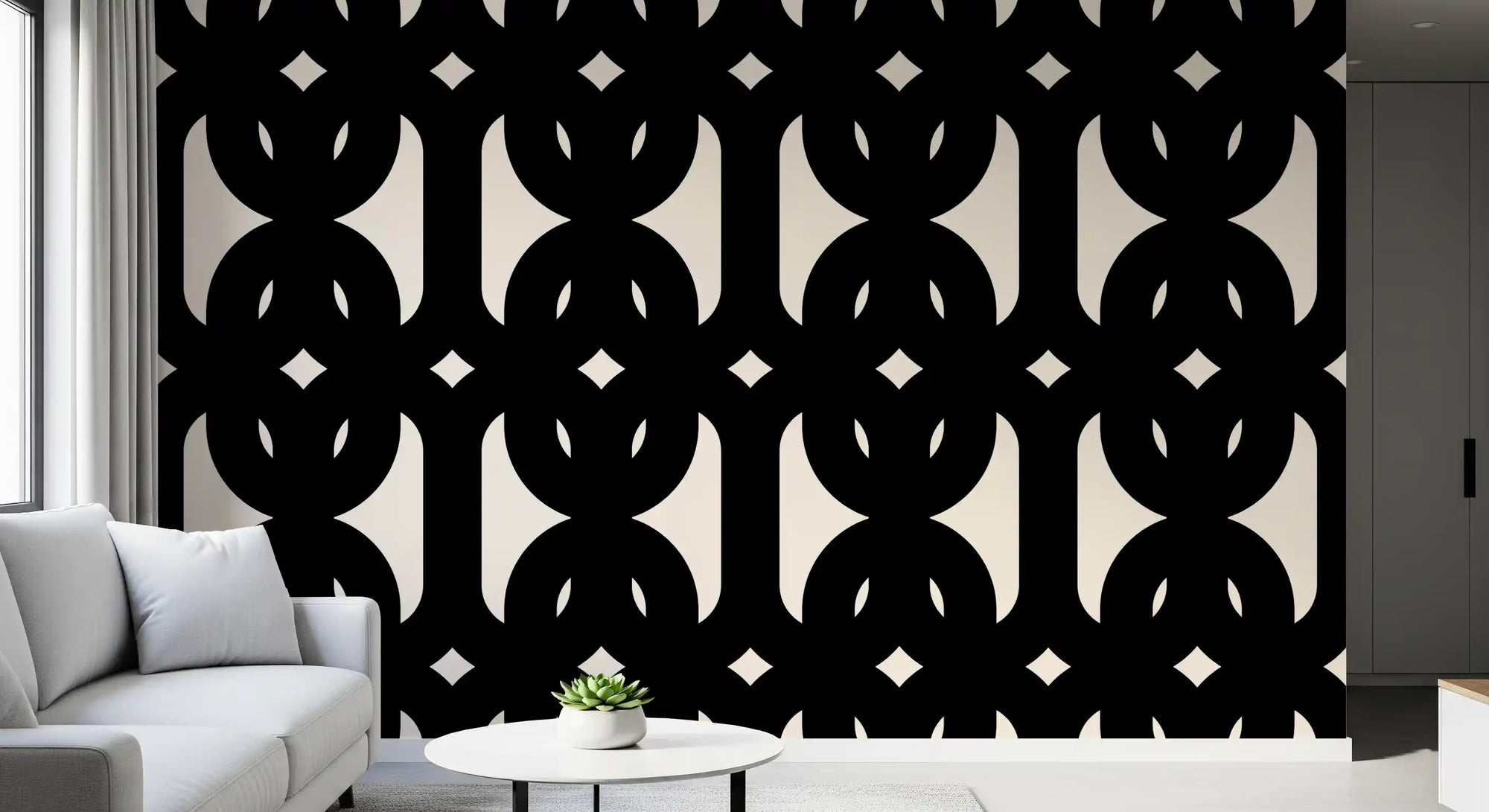 Tapet cu model modern geometric intercalat