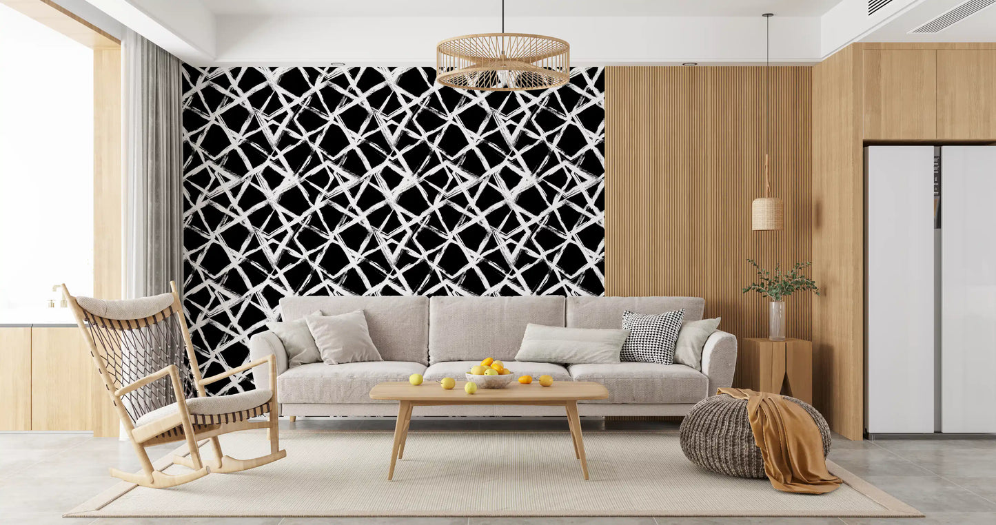 Moderne minimalistisk gitter penselstrøg tapet