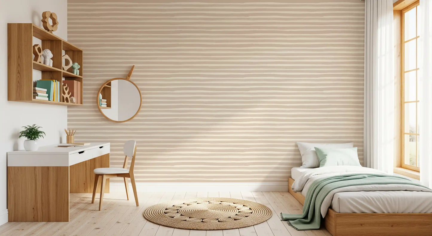 Minimalistisk tapet med horisontale penselstrøg⁠