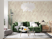 Papel de Parede com Padrão de Pinceladas em Creme