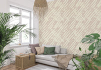 Papel de Parede com Padrão de Pinceladas em Creme