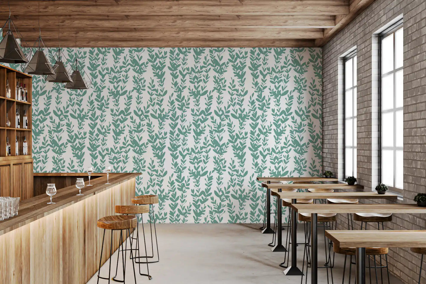 Minimalistisk salvie botaniske vinranker tapet⁠