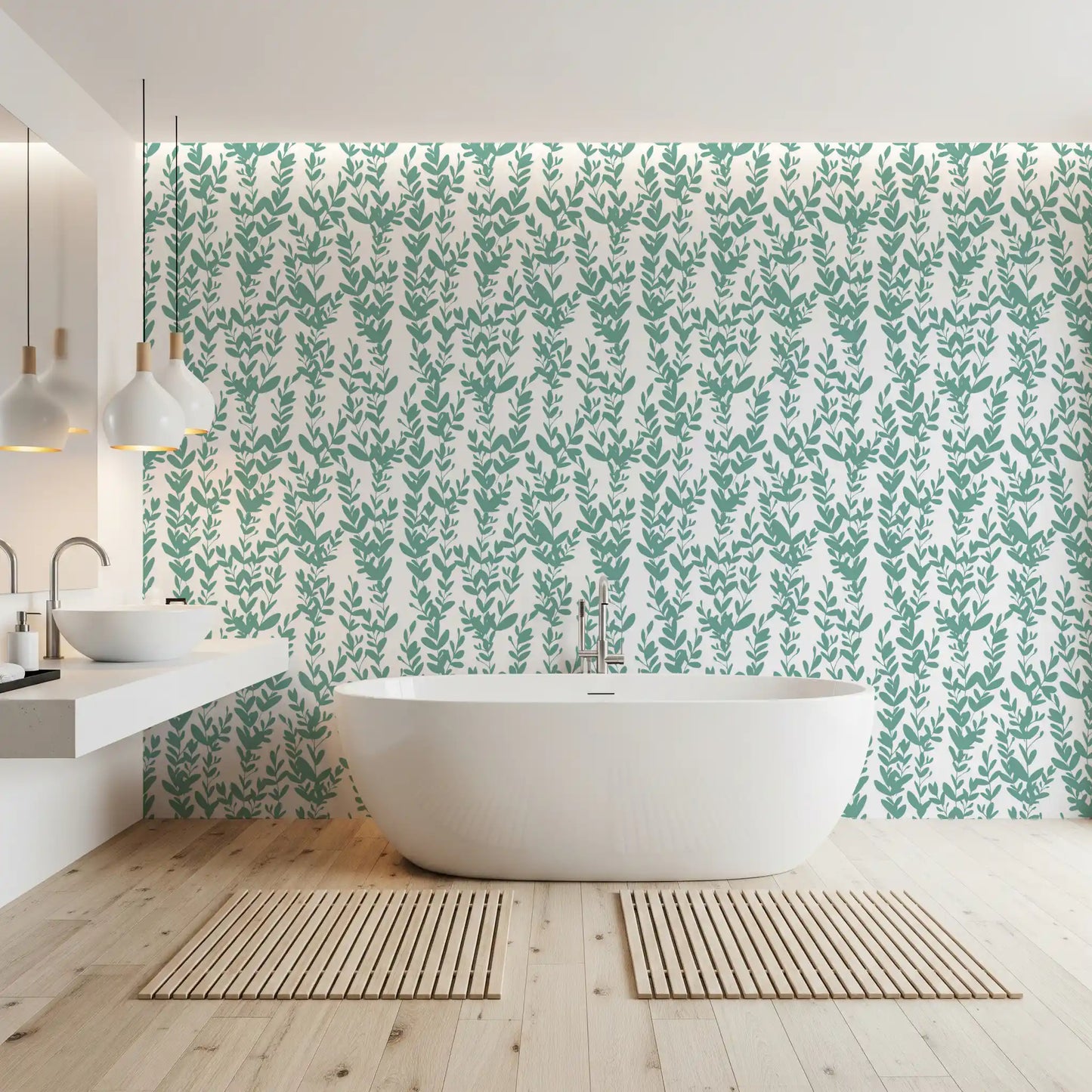 Minimalistisk salvie botaniske vinranker tapet⁠