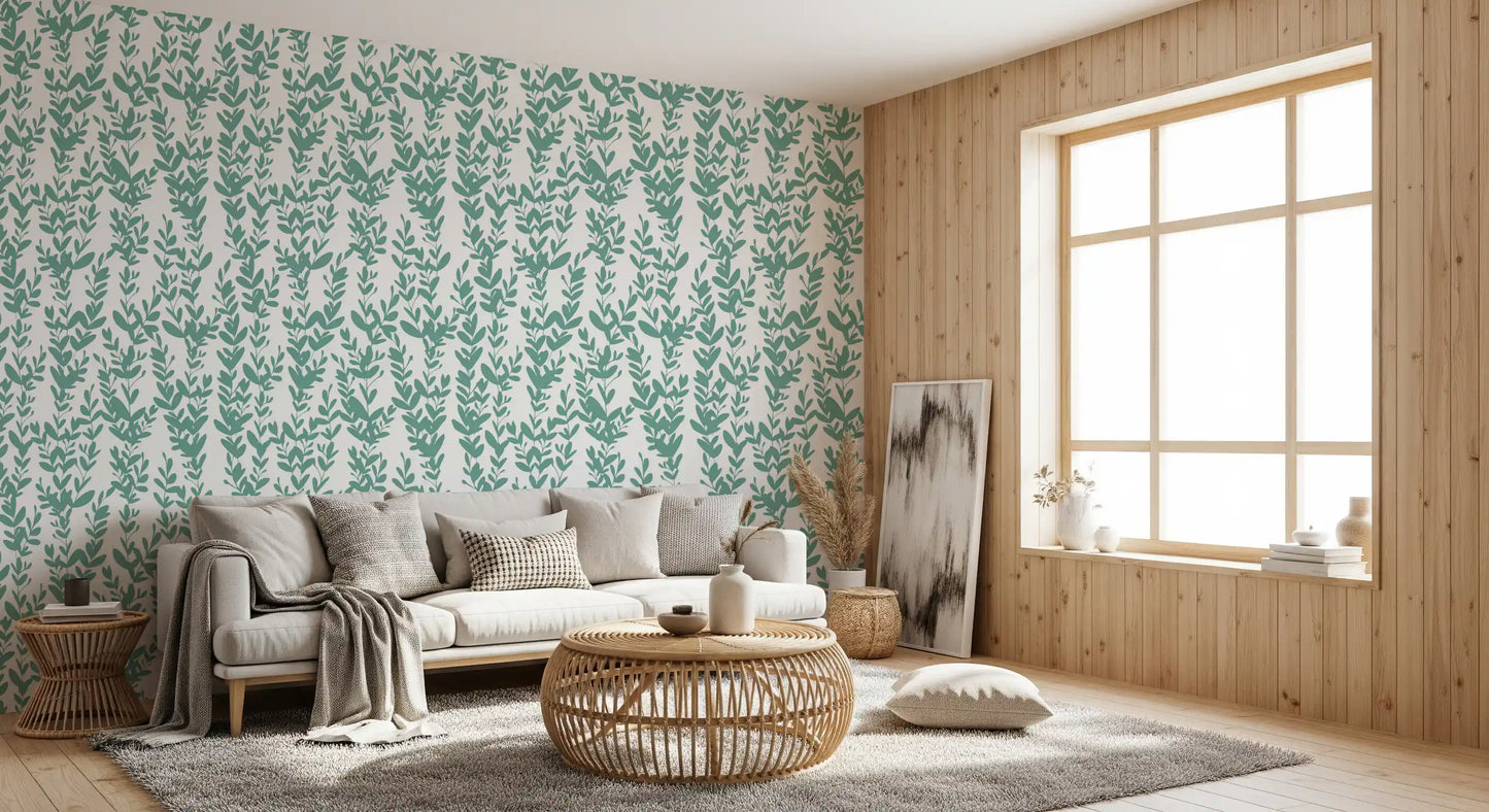 Minimalistisk salvie botaniske vinranker tapet⁠