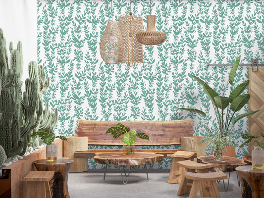 Papel tapiz botánico de enredaderas de salvia minimalista⁠