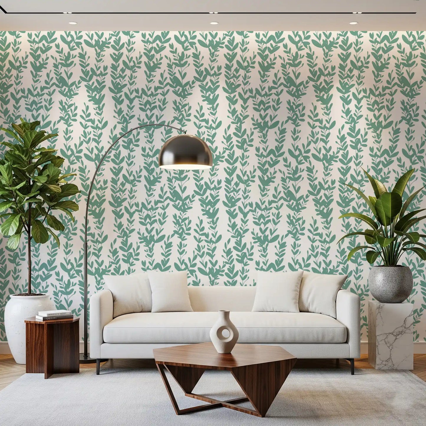 Minimalistisk salvie botaniske vinranker tapet⁠