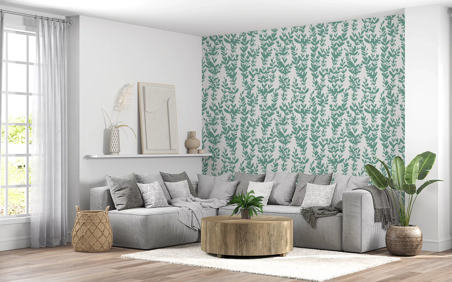 Minimalistisk salvie botaniske vinranker tapet⁠