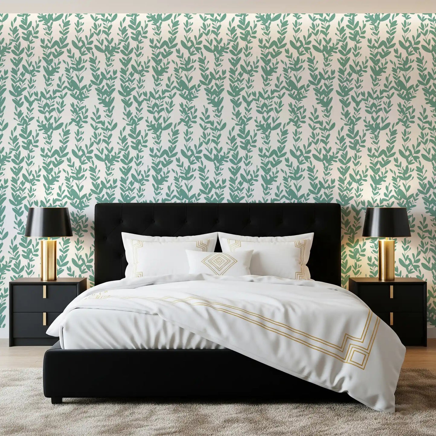 Minimalistisk salvie botaniske vinranker tapet⁠