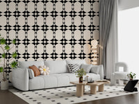 Papel pintado moderno con patrón geométrico de círculos entrelazados