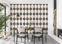 Papel pintado moderno con patrón geométrico de círculos entrelazados