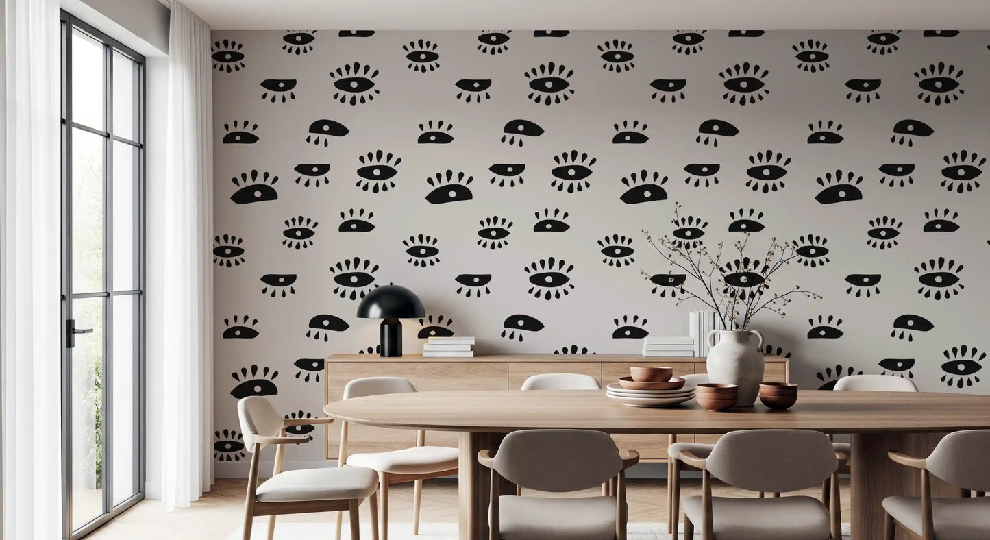 Legesyge minimalistiske øjeillustrationer tapet⁠
