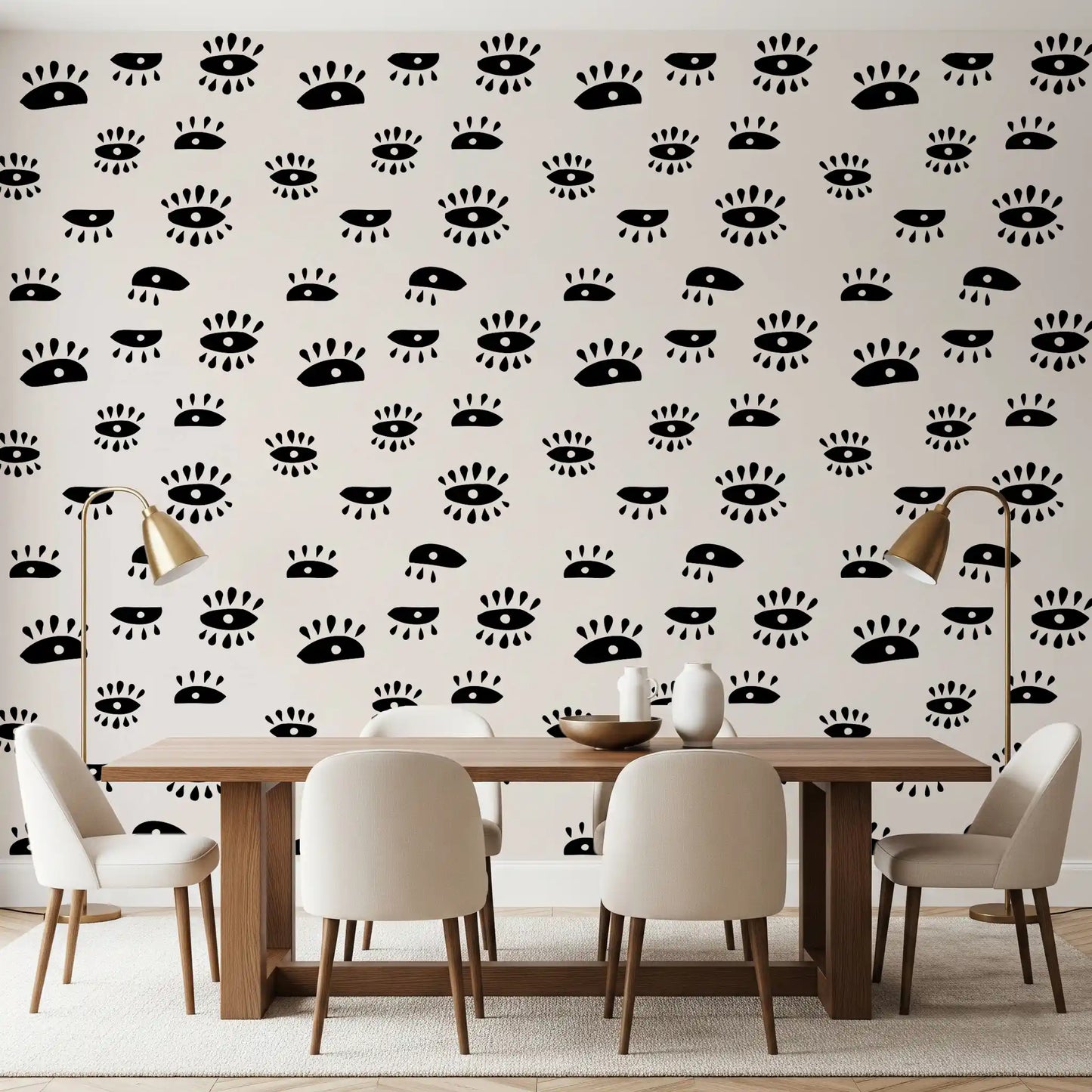 Legesyge minimalistiske øjeillustrationer tapet⁠