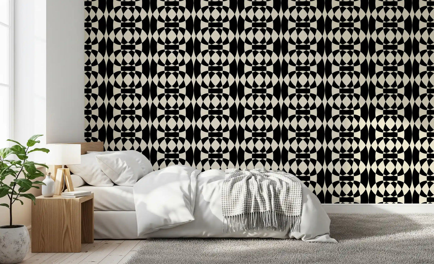 Interlocking Monochrome Arches Wallpaper⁠